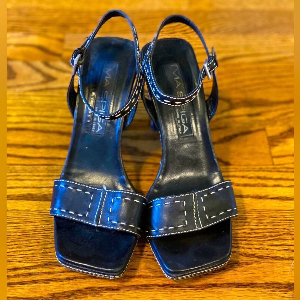 VIA SPIGA Vtg 90’s Black Heeled Sandals